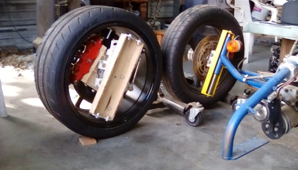 Two Tires from the Mock-up Prototype Showing Connections to the Main Chassis