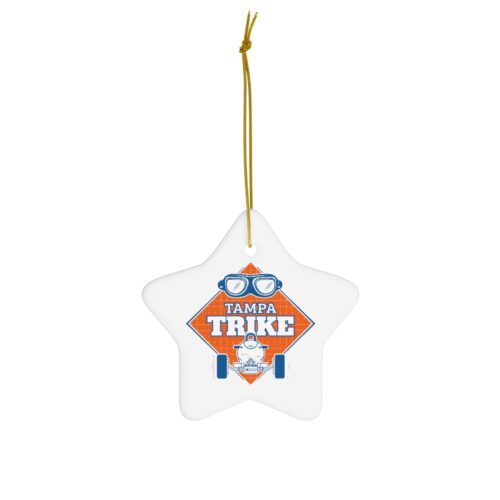 Tampa Trike Star Christmas Ornament on Blank Background