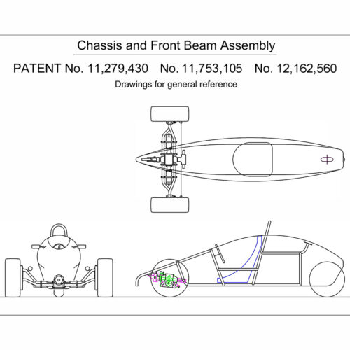 Chassis and Front Beam Assembly Drawing from Patent No. 11,279,430 US 11,753,105 & US 12,162,560